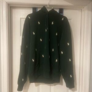 Polo by Ralph Lauren Dark Green Crewneck Hoodie with White Polo Logos